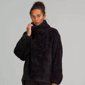 NWT LULULEMON Warmth Restore Long Pullover Fleece Sherpa BLACK Cozy Size 2